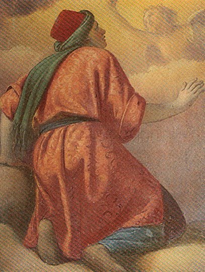 Giacobbe profeta - 1885 - affresco cm. 130x100 - cappella della Madonna Addolorata detta del Lazzaretto - Borno (BS)